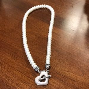 Mandarin Cultured Pearl Heart Necklace